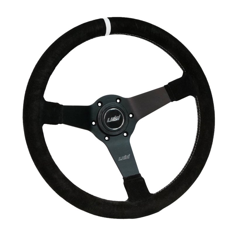 Luisi Mirage Corsa Sportlenkrad Wildleder schwarz / weiß geschüsselt & TÜV Prüfbericht